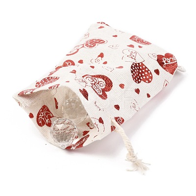Christmas Theme Cotton Fabric Cloth Bag ABAG-H104-B03-1