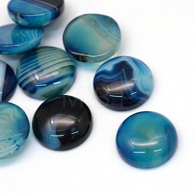 Dyed Natural Striped Agate/Banded Agate Cabochons G-R348-20mm-02-1