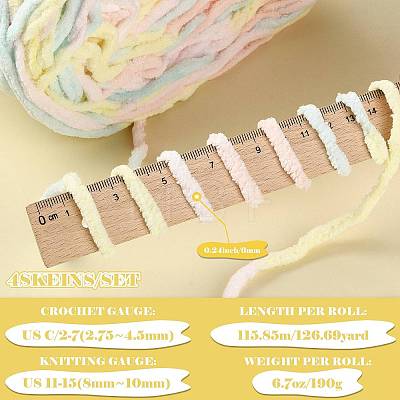 4 Bundles Polyester Yarn FB-FSB9EF-01D-1