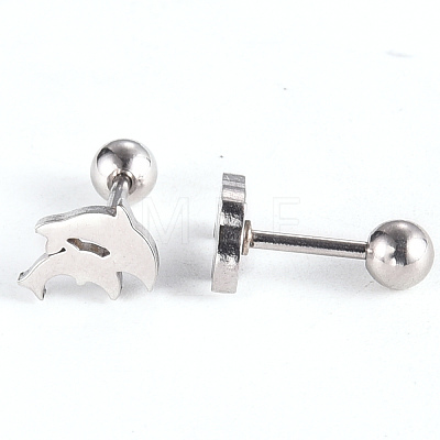 201 Stainless Steel Barbell Cartilage Earrings EJEW-R147-42-1