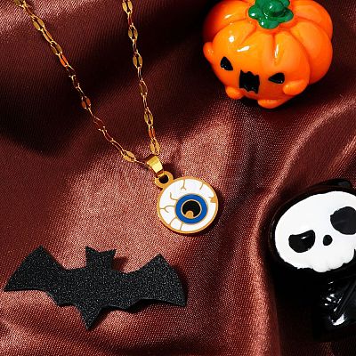 Halloween Stainless Steel Enamel Pendant Necklaces CH1357-1