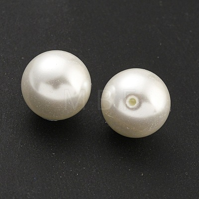 Baking Painted Pearlized Glass Pearl Round Beads HY-S004-01B-1