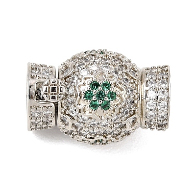 Brass Micro Pave Cubic Zirconia Box Clasps KK-G505-41P-1