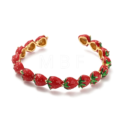 Brass Enamel Cuff Bracelets BJEW-L703-02B-G-1