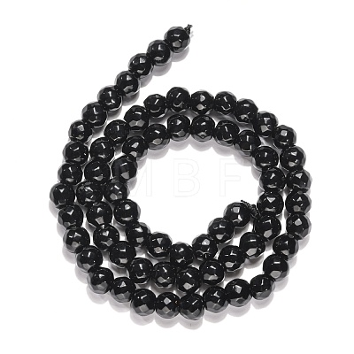 Black Stone Beads Strands G-I087-6mm-1