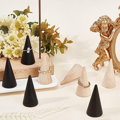 16 Pcs 2 Style Wooden Ring Displays RDIS-NB0001-06-1