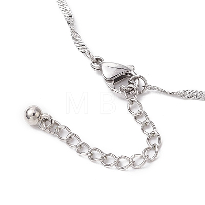 304 Stainless Steel Ball Singapore Chain Necklaces NJEW-JN05169-1