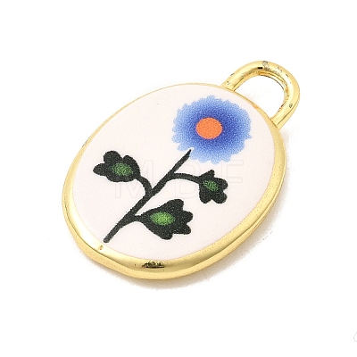 Printed Brass Pendants KK-K274-07G-17-1