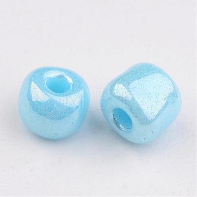 DIY Craft Beads 8/0 Opaque Colors Lustered Round Glass Seed Beads X-SEED-A012-3mm-123-1