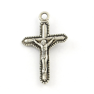 Alloy Crucifix Cross Pendants X-TIBEP-R336-072AS-FF-1