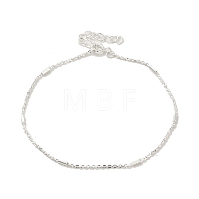 Faceted Column 925 Sterling Silver Cable Chain Bracelets for Women BJEW-E101-01S-08-1