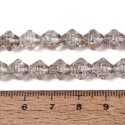 Transparent Crackle Glass Beads Strands GLAA-Q115-04A-03-1