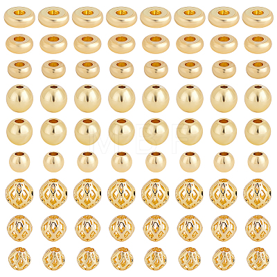 180Pcs 9 Styles Brass Beads KK-ME0004-95-1