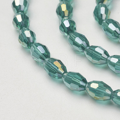 Electroplate Glass Beads Strands GC885Y-2-1