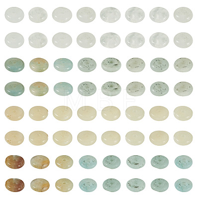 180Pcs 4 Styles Natural White African Opal & Flower Amazonite & Quartz Crystal Beads G-TA0003-14-1