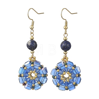 Glass Seed Beads Dangle Earrings EJEW-MZ00763-01-1