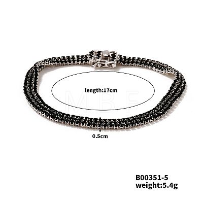 Fashionable Luxury Brass Rhinestone Cup Chains Bracelets WI6137-5-1