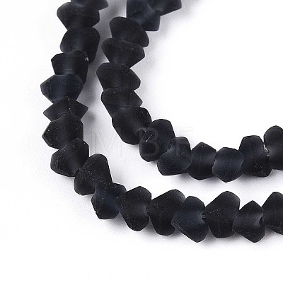 Frosted Transparent Glass Beads Strands GLAA-N016-4mm-30-1