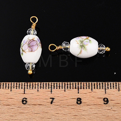 Handmade Porcelain Pendants KK-P242-19G-02-1-1