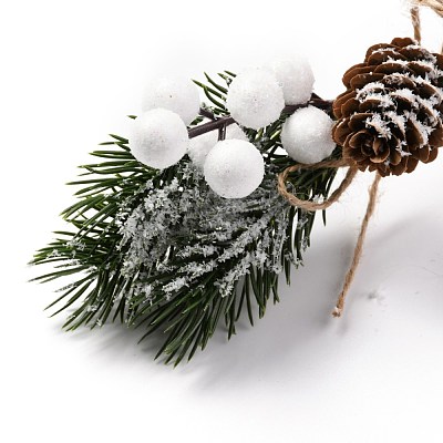Plastic Artificial Winter Christmas Simulation Pine Picks Decor DIY-P018-C01-1