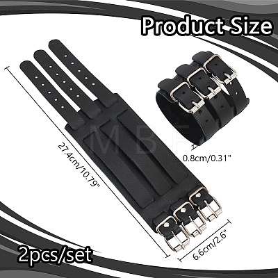 Adjustable Cowhide Cuff Cord Bracelet BJEW-WH0020-62P-02-1
