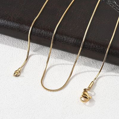 Ion Plating(IP) 304 Stainless Steel Snake Chains Necklaces LS-STAS-F094-24G-1