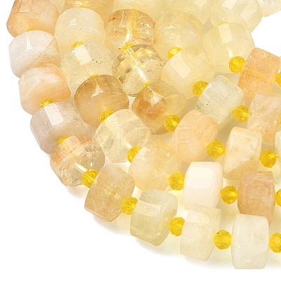 Natural Lemon Quartz(Heated) Beads Strands G-G453-G15-7x12mm-1