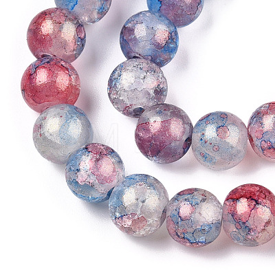 Baking Paint Crackle Glass Bead Strands LS-DGLA-R053-04H-1