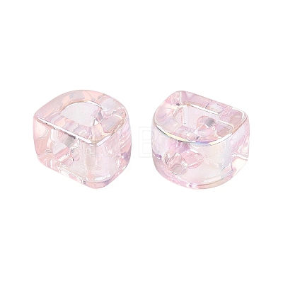 UV Plating Transparent Acrylic European Beads OACR-M027-02D-01-1