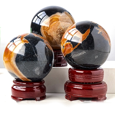 Natural Tourmaline Healing Ball Figurines PW-WG80534-01-1