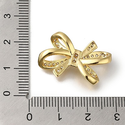 Rack Plating Brass Micro Pave Clear Cubic Zirconia Connector Charms KK-G500-07G-1