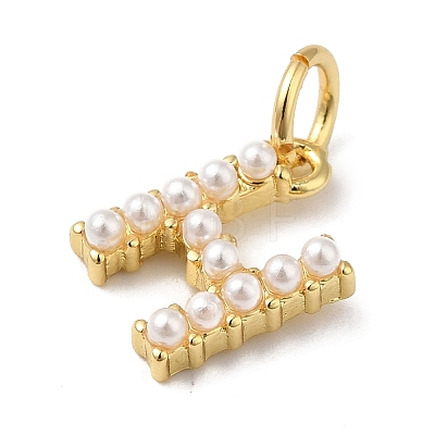Rack Plating Brass with ABS Plastic Imitation Pearl Charms KK-B092-30H-G-1
