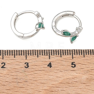 Brass Micro Pave Cubic Zirconia Hoop Earrings for Women EJEW-A167-12P-1