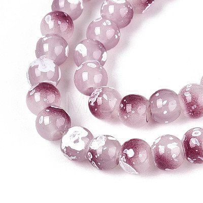 Baking Paint Glass Beads Strands DGLA-N015-6mm-05-1