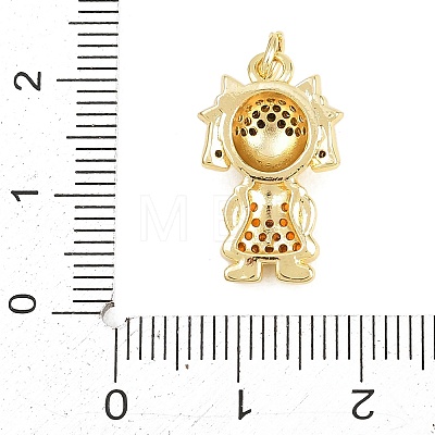 Brass Micro Pave Cubic Zirconia Pendants KK-D258-36G-02-1