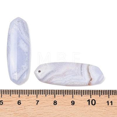 Natural Blue Lace Agate Pendants G-K381-17B-1