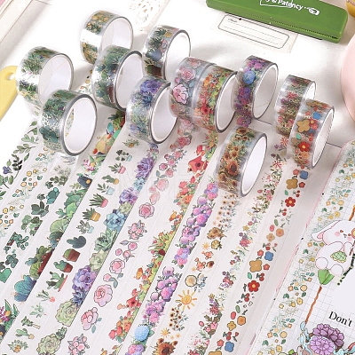 Flower & Plant Transparent PET Decorative Tapes PW-WG07A2F-01-1