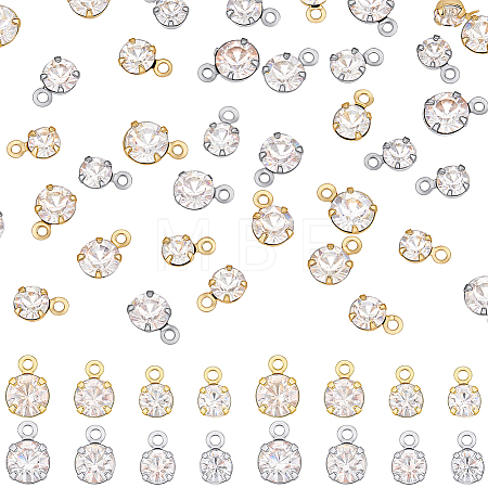 80Pcs 8 Styles Brass Pendants KK-BBC0025-90-1