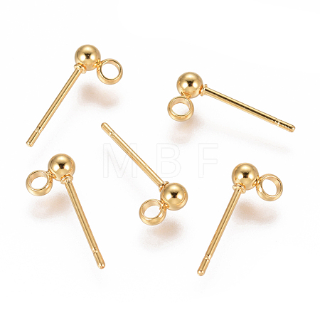 304 Stainless Steel Ear Stud Components STAS-F227-18A-G-1