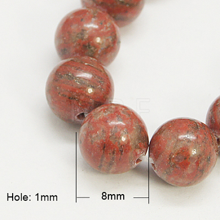 Natural Sesame Jasper/Kiwi Jasper Beads Strands G-G149-8mm-2-1