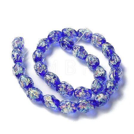 Handmade Foil Lampwork Beads Strands FOIL-Z001-06E-1