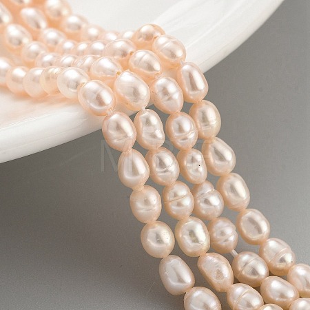 Natural Cultured Freshwater Pearl Beads Strands PEAR-P062-05A-1