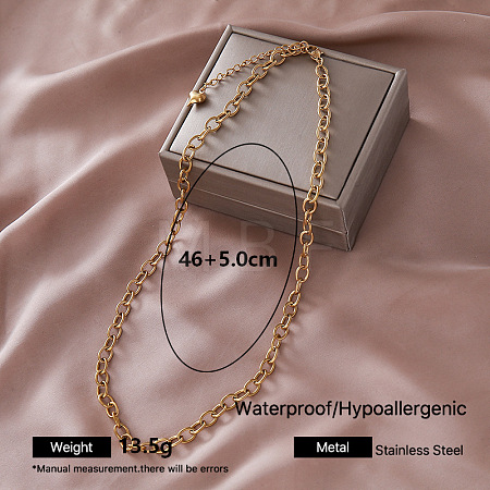 Vintage 304 Stainless Steel Cable Chain Necklaces for Women QF0700-3-1