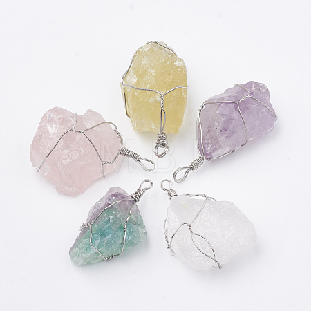 Natural Gemstone Pendants G-Q993-M-1
