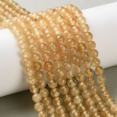 Natural Yellow Garnet Beads Strands G-Z129-C01-6mm-03-1