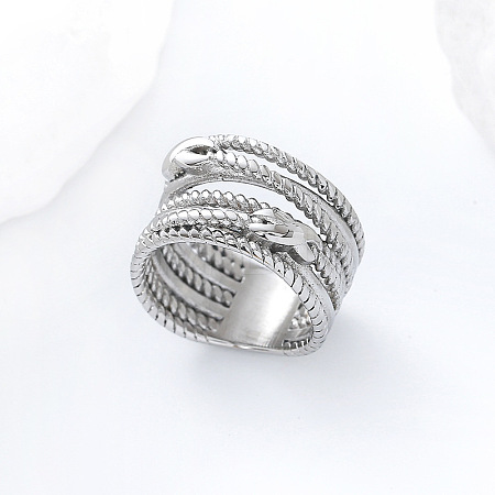304 Stainless Steel Twisted Wire Design Finger Rings LS-DM2174-4-1