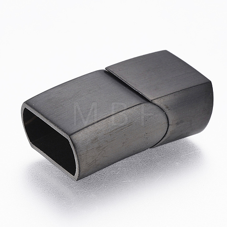 304 Stainless Steel Magnetic Clasps with Glue-in Ends STAS-F130-11B-1