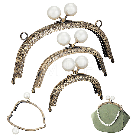 3Pcs 3 Style Iron Kiss Lock Purse Frame Handles FIND-PH0008-02-1
