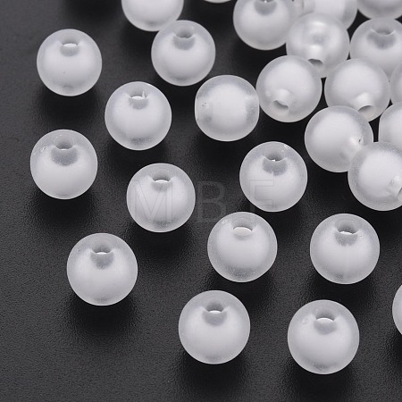 Frosted Acrylic Beads X-FACR-Q006-8mm-01-1