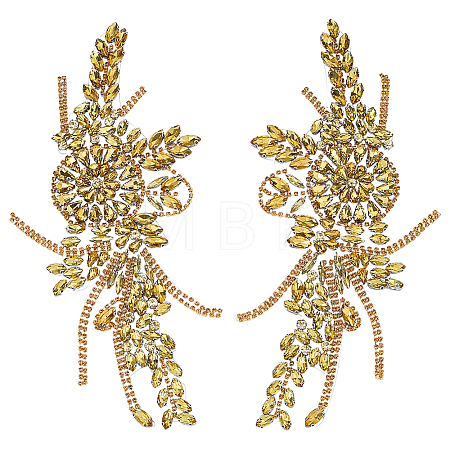 Flower Resin Rhinestone Decorative Corsages for Clothing Accessories PATC-WH0021-064A-1